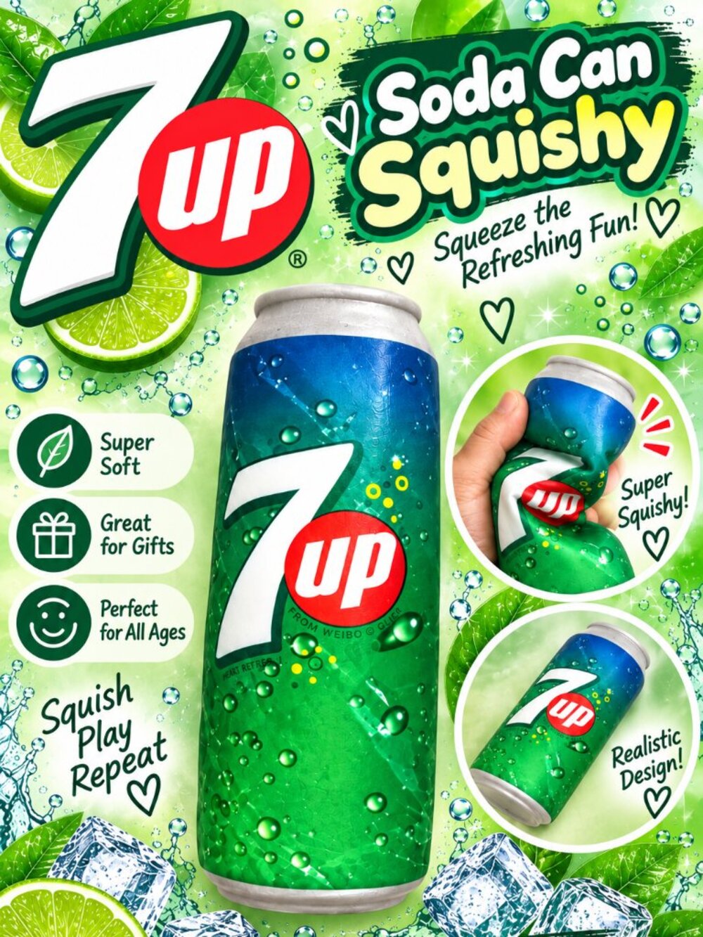 7 Up Soda Can Squishy